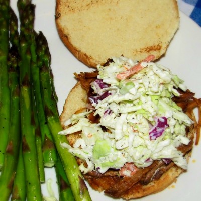 Crockpot Pulled Pork Sandwiches & Coleslaw