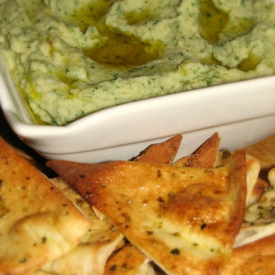Cannellini Bean Dip and Home Made Pita chips Recipe