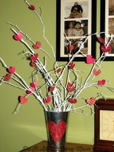 Do It All Working Mom - Valentines Day Decorated Branches
