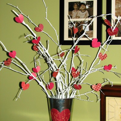 Valentines Day Decorated Branches