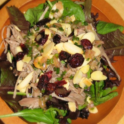 Duck Confit Salad wit Raspberry Vinaigrette