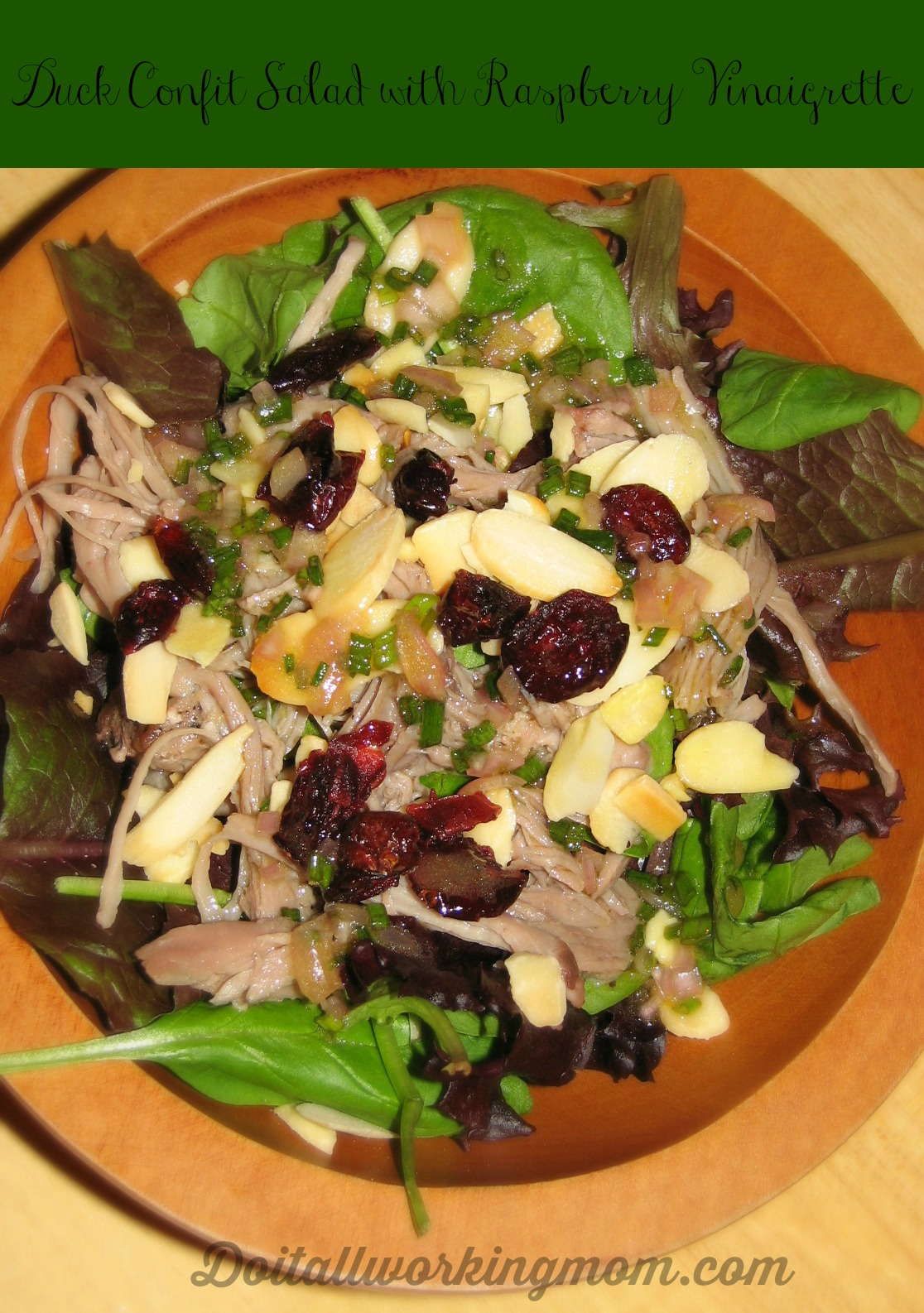 Duck Confit Salad wit Raspberry Vinaigrette