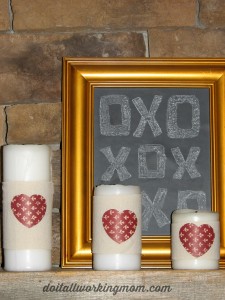 Valentines Day Candles and Frame