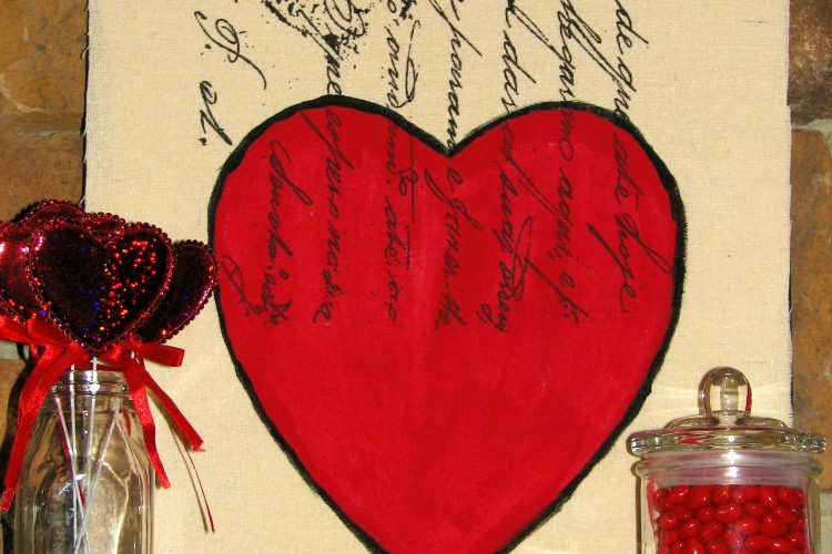 DIY Valentines Day Canvas Heart