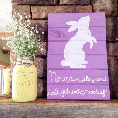 DIY Peter Rabbit Easter Sign