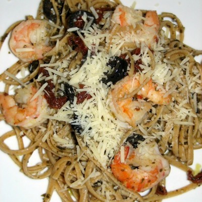 Pesto Shrimp Linguine