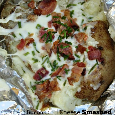 Grilled Bacon and Cheese Smashed Potatoes