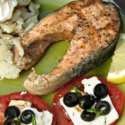 Salmon Steak on the Grill