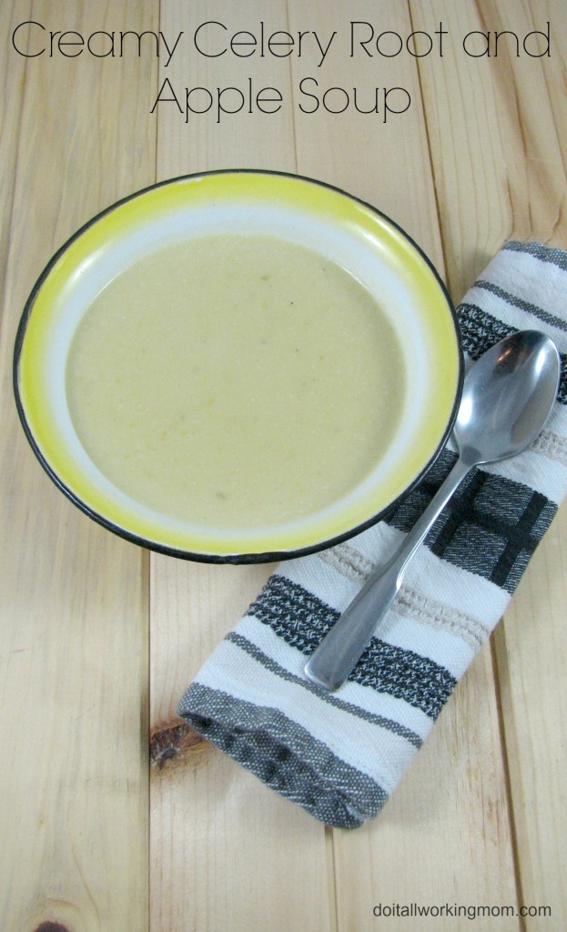 Creamy celery root and apple soup