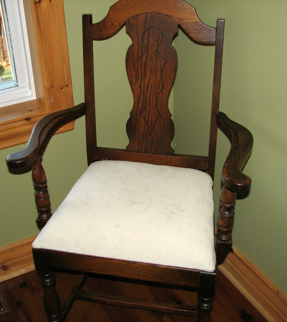 How to reupholster a chair using old cushions