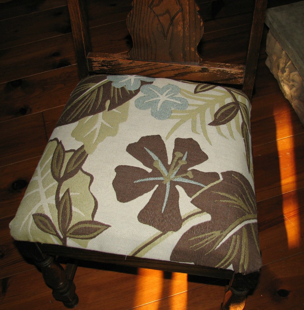 How to reupholster a chair using old cushions