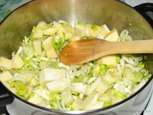 Creamy celery root and apple soup