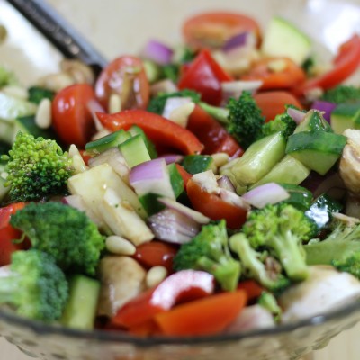 Vegetable Salad with Honey Balsamic Dressing