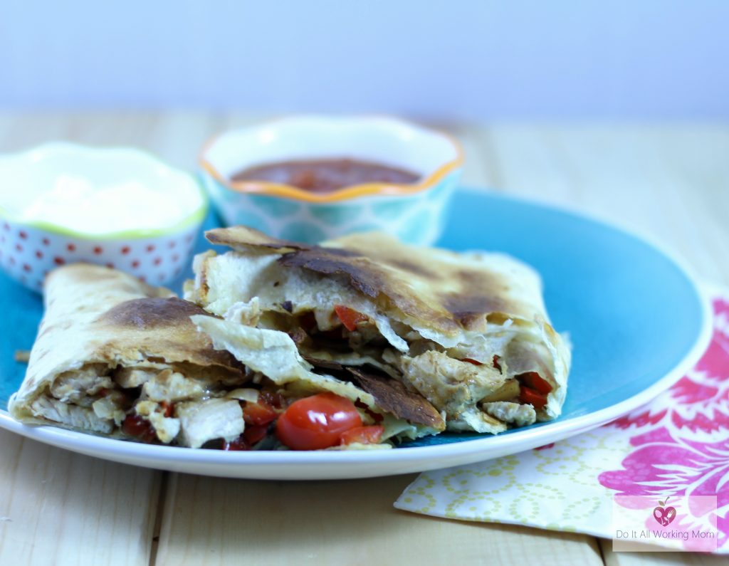 Easy baked chicken quesadillas