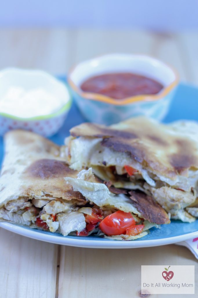 Easy baked chicken quesadillas