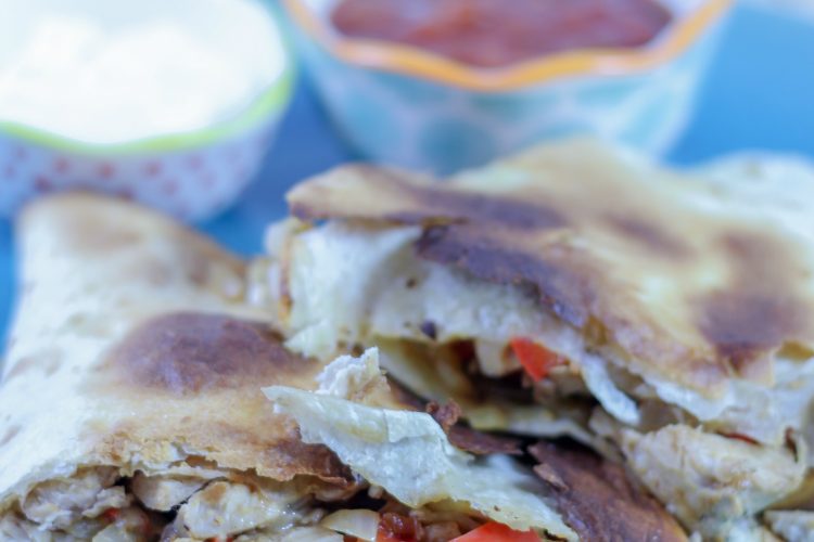 Easy baked chicken quesadillas